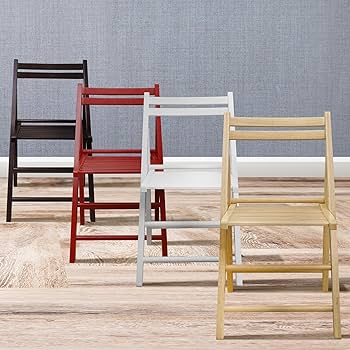 Folding Wood Chair プレミアム　新品 Amazon.com: Stakmore Slat Back Wooden Folding Chairs with
